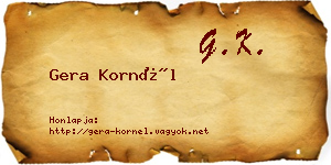 Gera Kornél névjegykártya