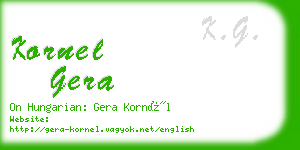 kornel gera business card